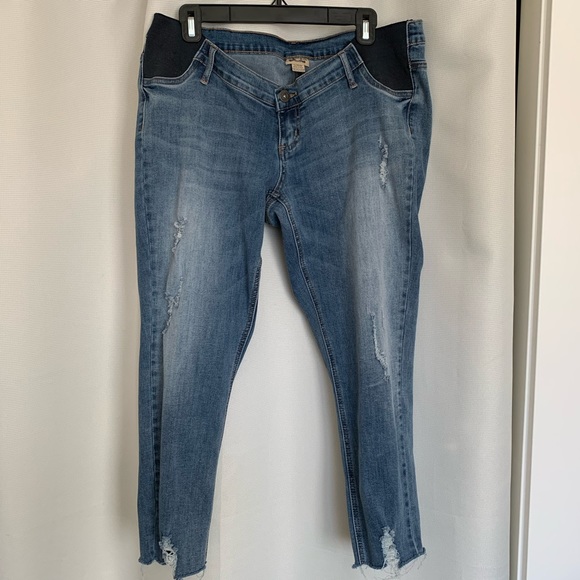 Maternity Indigo Blue cropped jeans